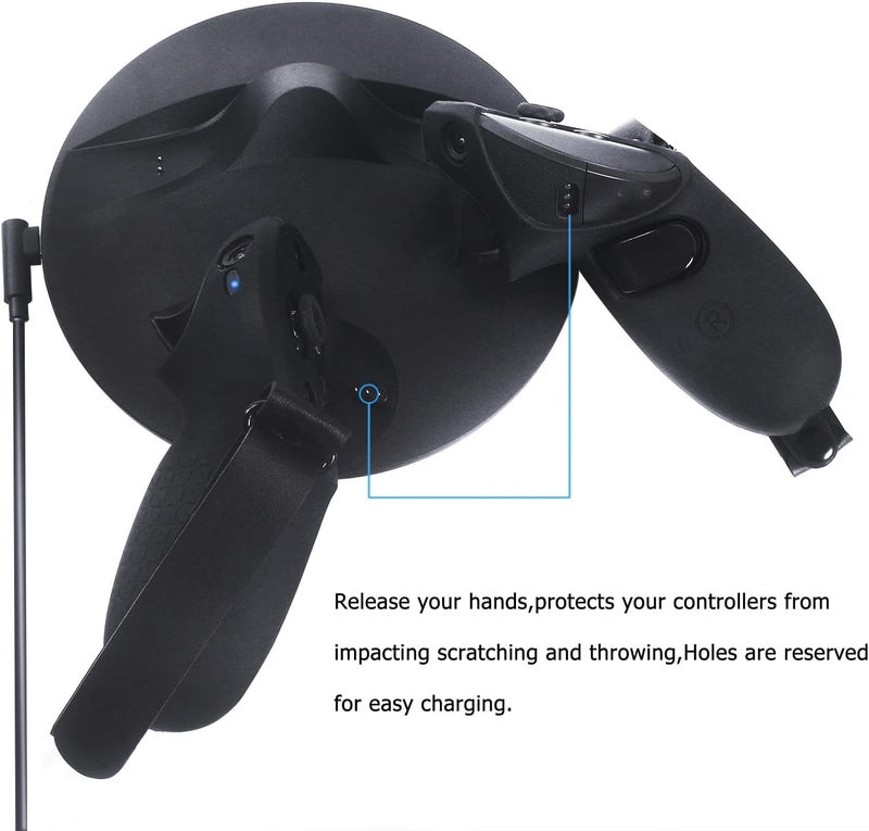 Hounyoln Silicone Grip Cover for Meta Quest Pro, Protector Cover Compatible with Meta Quest Pro Accessories Touch Controller Grips with Knuckle Straps (Black) - Image 4